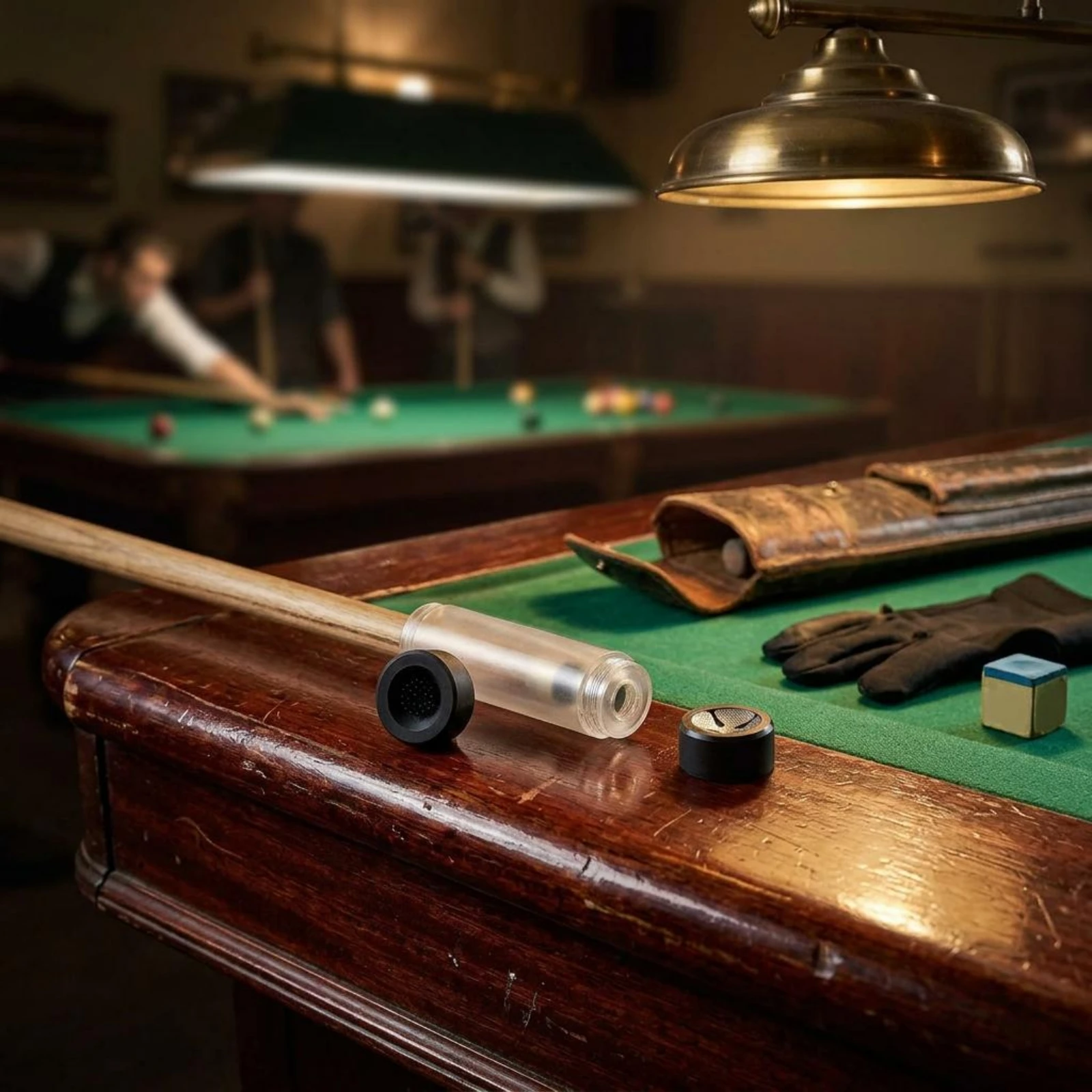 Billiard Cue Tip Tool 3-in-1 Pool Cue Tip Tool Sports Game Gear Transparent Body Black End Caps