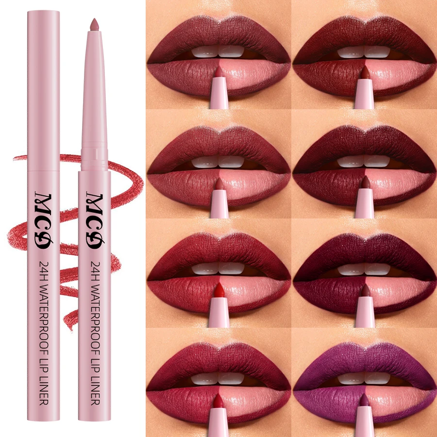 1 szt. Nude Brązowo-Czerwony Konturówka do Ust Różowy Tint do Ust Koreański Makijaż Wodoodporna Matowa Pomadka w Kredce Balsam do Ust