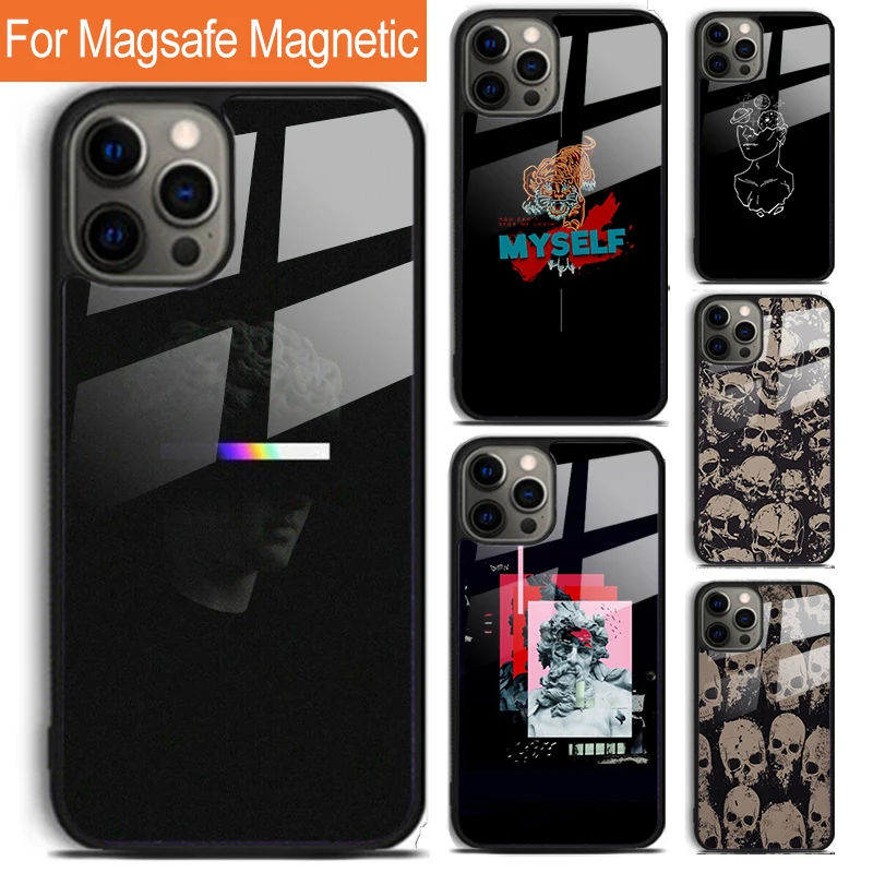 

Скульптурный Хэллоуин чехол для телефона iPhone 16 15 14 13 12 11 Pro Max Plus Magsafe магнитный беспроводной зарядный чехол