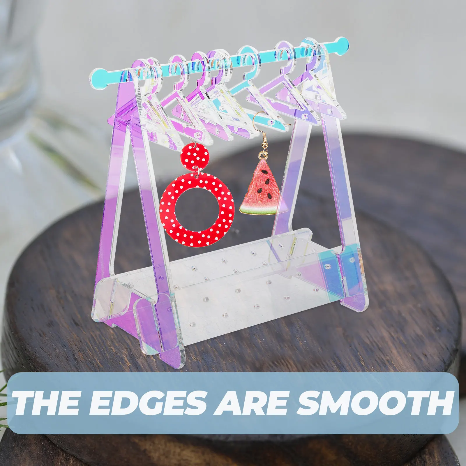 

1Set Acrylic Jewelry Organizer Earring Display Rack Necklace Holder Tabletop Jewelry Display Stand Chic Decorative Earring