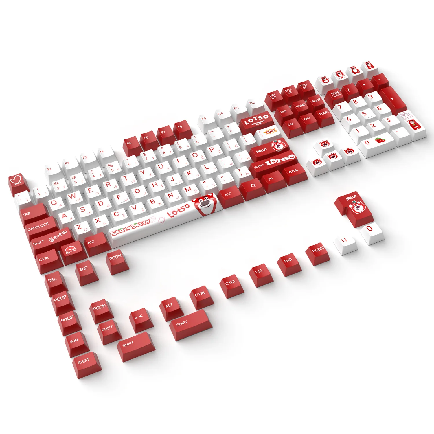 Arabic Language Layout Keycap for Mechanical Keyboard Compatible with MX Switch Sublimation Printing Key Cap OEM Profile