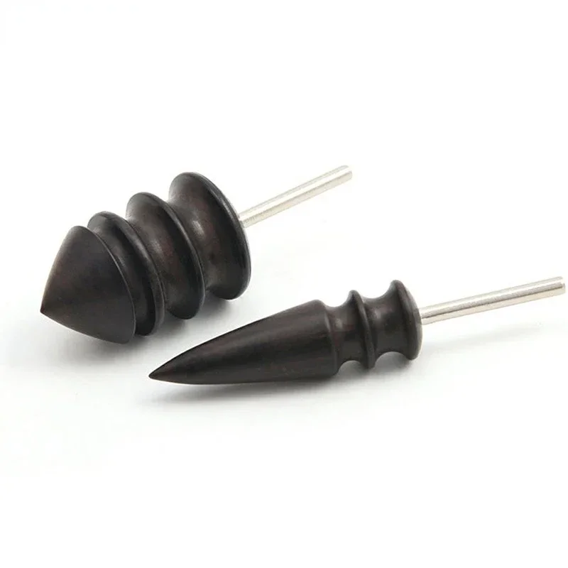 Black Ebony Wood Leather Burnisher Polished Rods, Leather Craft Edge Slicker Tool, Electric Polished Tip Head DIY Rotary Sets