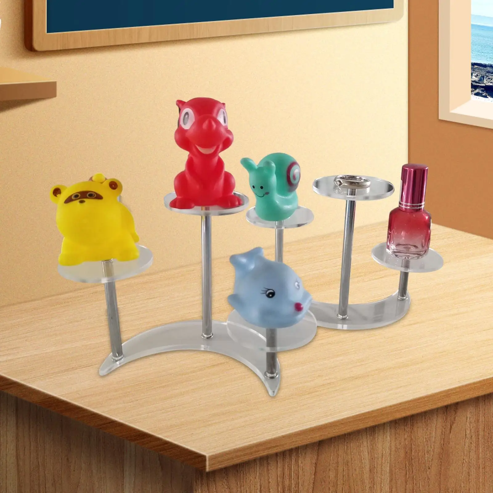 Acrylic Display Riser Trinket Display Riser Stand Round Clear Easy Assembly Showcase Jewelry Display Stand for Collectibles