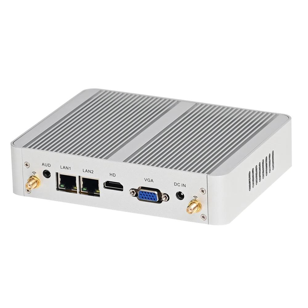 팬리스 미니 PC, 인텔 쿼드 코어 셀러론 J4105 HDMI VGA 듀얼 LAN 2 * COM 소프트 루트 컴퓨터 Pfsense TV 박스 윈도우 11 HTPC