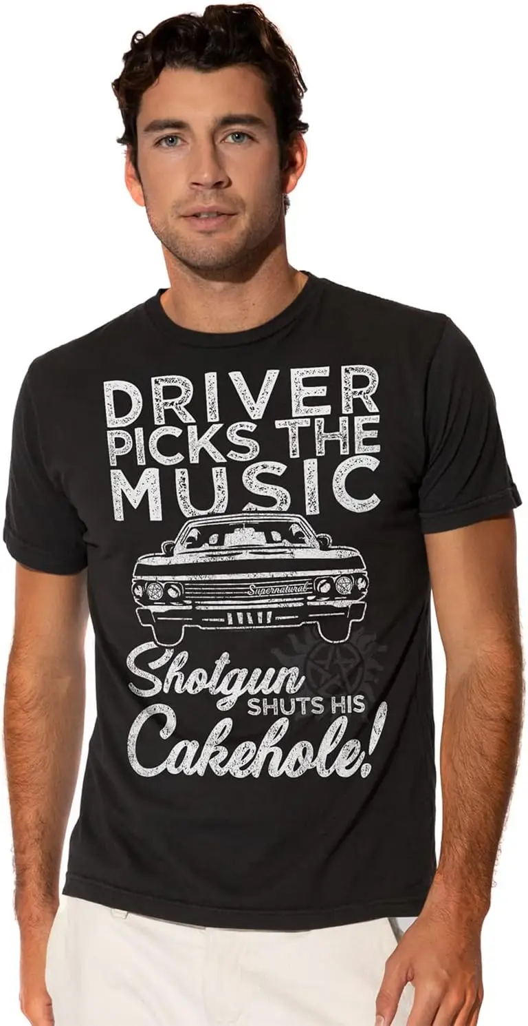 LOGOVISION Supernatural Driver Picks Music Shirts for Men, Short Sleeve T Shirt, Officially Licensed