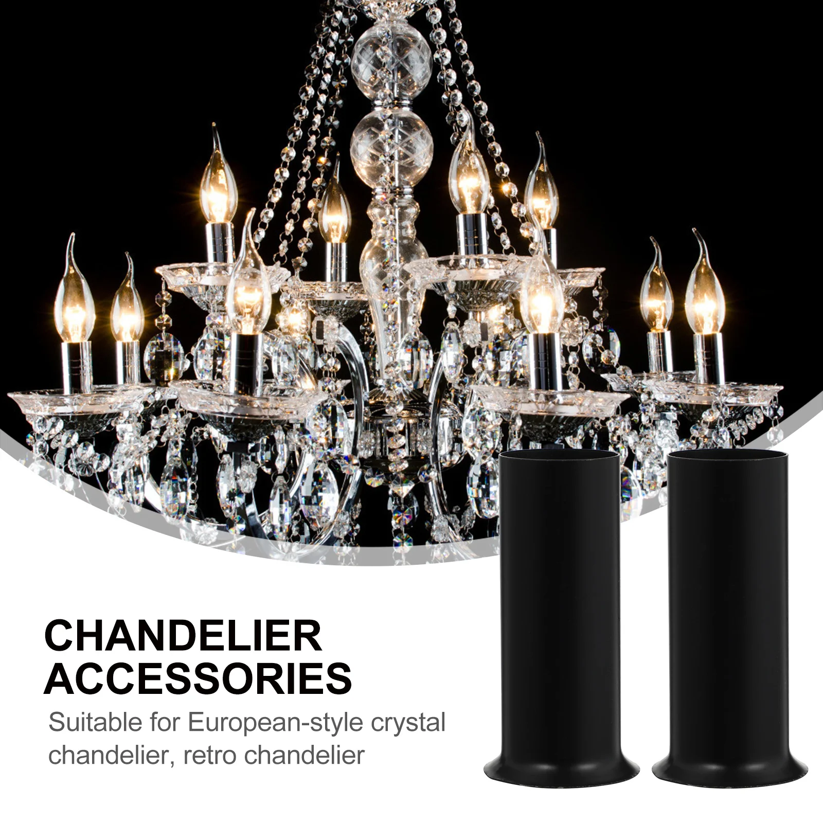 12 قطعة أنبوب مصباح الحديد قابلة لإعادة الاستخدام مصباح نجف قاعدة غطاء أجزاء الإضاءة اكسسوارات الثريا مزهرية مضيئة مزودة بقاعدة كم #6