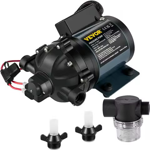 SucceBuy Washdown Pump 12V RV Water Pump 7 GPM 60 PSI Max. 10 FT Lift Self Priming for Marine Deck, Caravan Motorhome Boat