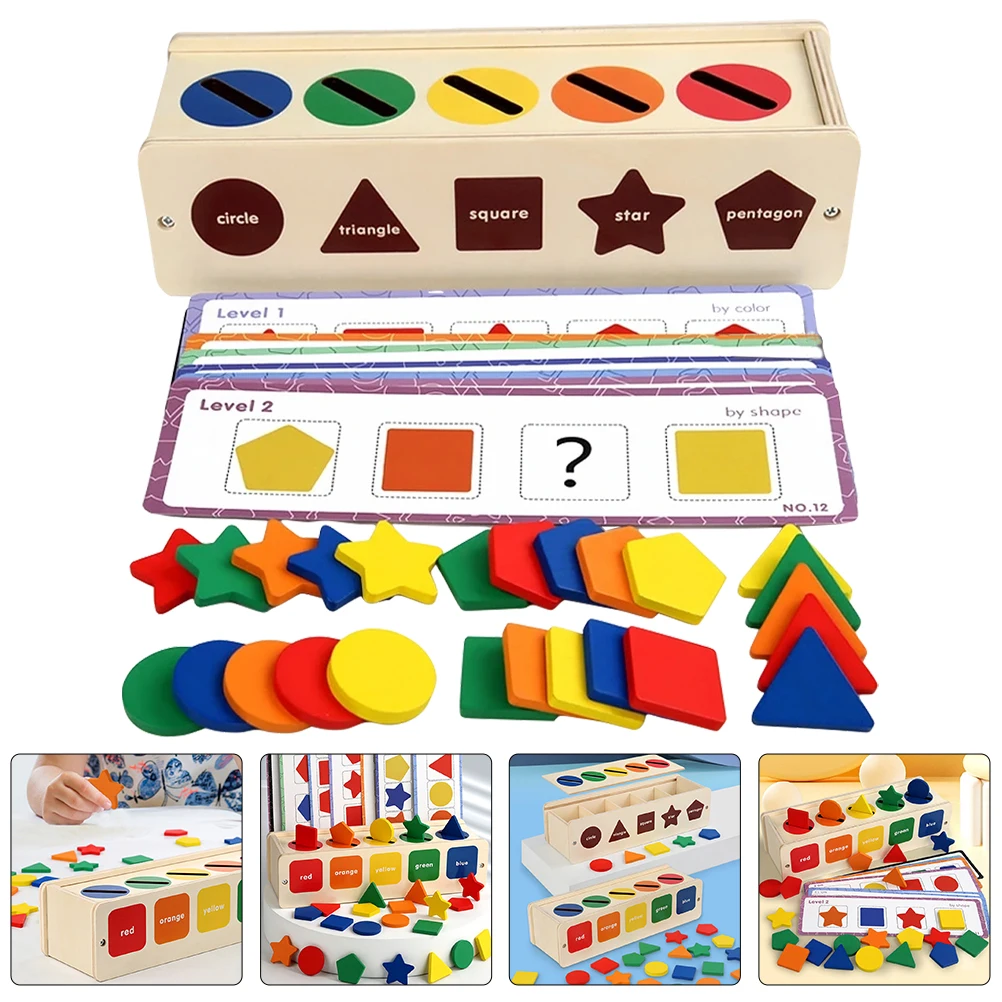 Formsortierbox Babyspielzeug Farbe Sinnesspielzeug Bunter Holzsortierer für Kleinkinder Kind