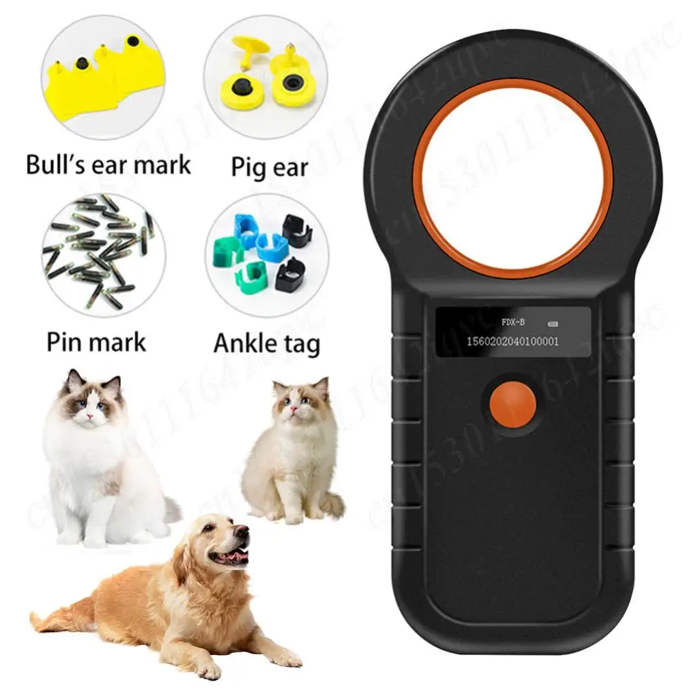 134.2KHz RFID Animal Reader 15 Digits 125KHz Pet ID Scanner EMID FDX-B ISO 11784/85 Microchip Tag Registration For Cow Fish Dog