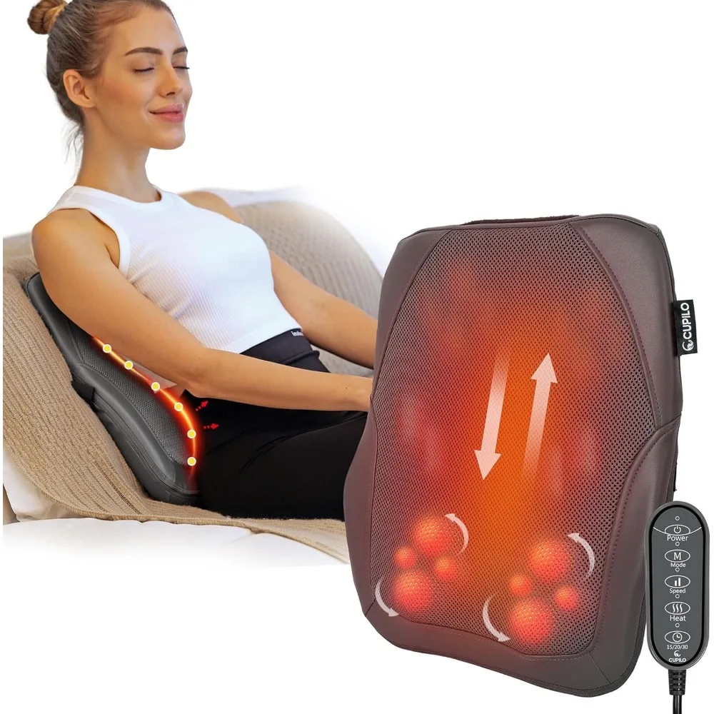 

3D Kneading Shiatsu Massage Pillow for Back Pain Relief - Ideal for Home and Office Use, Suitable for Both Men and Women