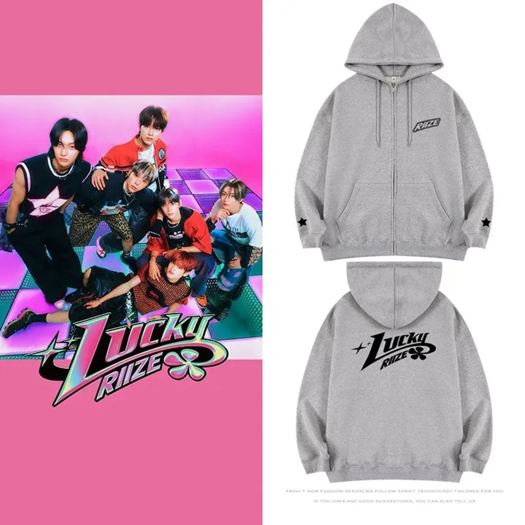 Kpop Ins Stil RIIZE2024Glück brief Drucken Hoodie Frauen Männer Herbst Sweatshirt PULLOVER Hoody Kpop Kleidung Für Jugend Fans