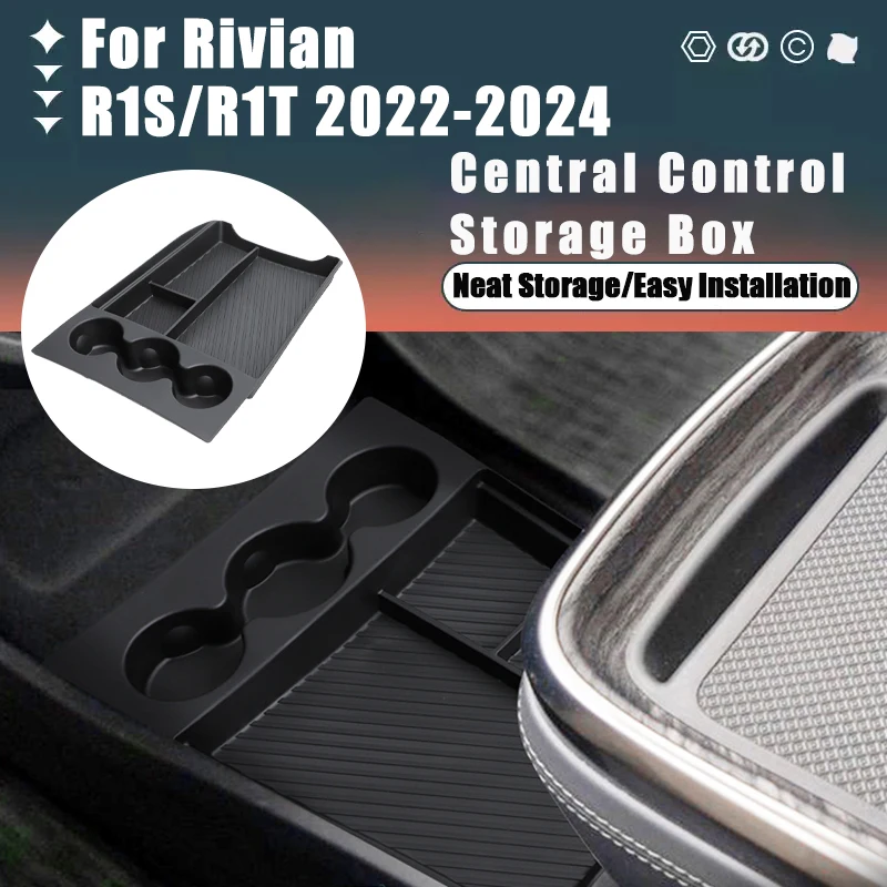 

For Rivian R1S/R1T 2022-2024 2023 Central Control Storage Box Stowing Tidying Box Car Internal Accessories