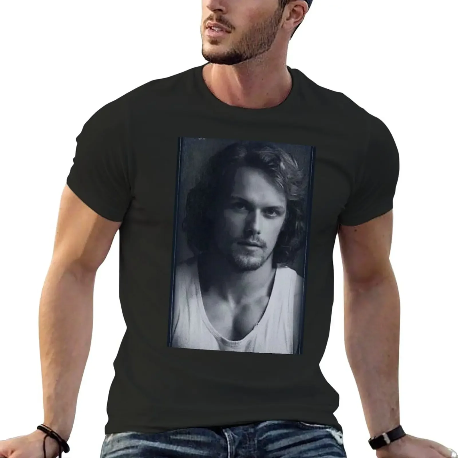 New sam heughan T-Shirt summer tops Short sleeve new edition t shirt oversized t shirt men