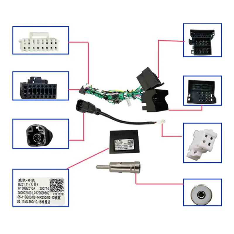 

Car Radio Cable with CAN-Bus for Benz B200 W211 ML Vito Viano R350 W203 Power Wiring Harness Android Multimedia Connector Socket