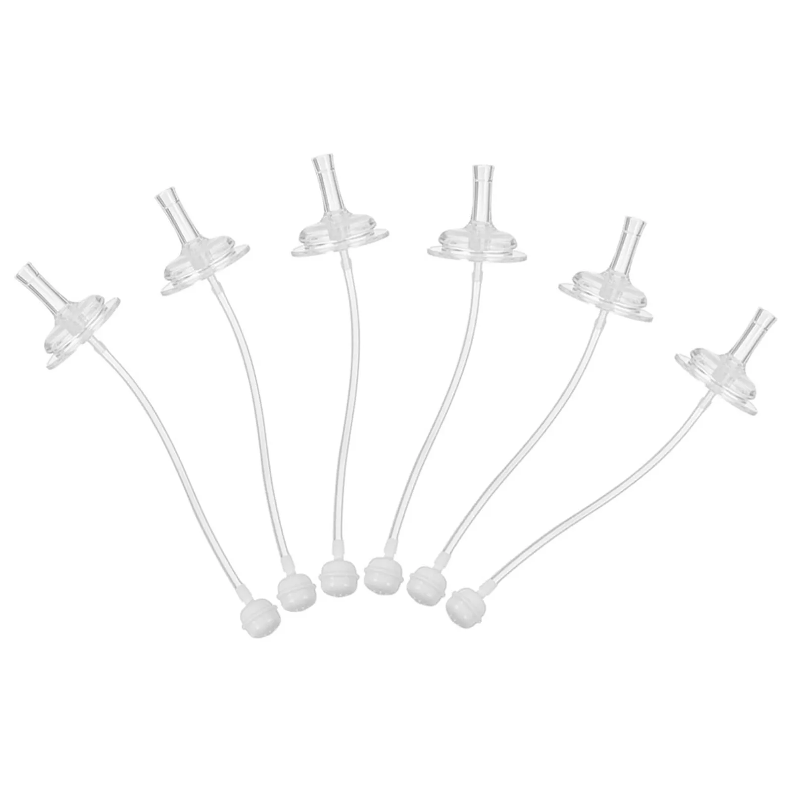 

6Pcs Wide Mouth Silicone Straws Replacement Set for Sippy Cups Baby Bottles Leakproof Reusable Dishwasher Safe Easy Clean Clear