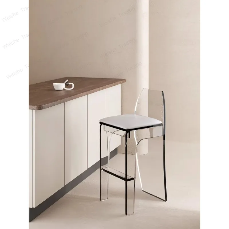 

Acrylic bar chair light luxury high sense home island high stool bar designer chair