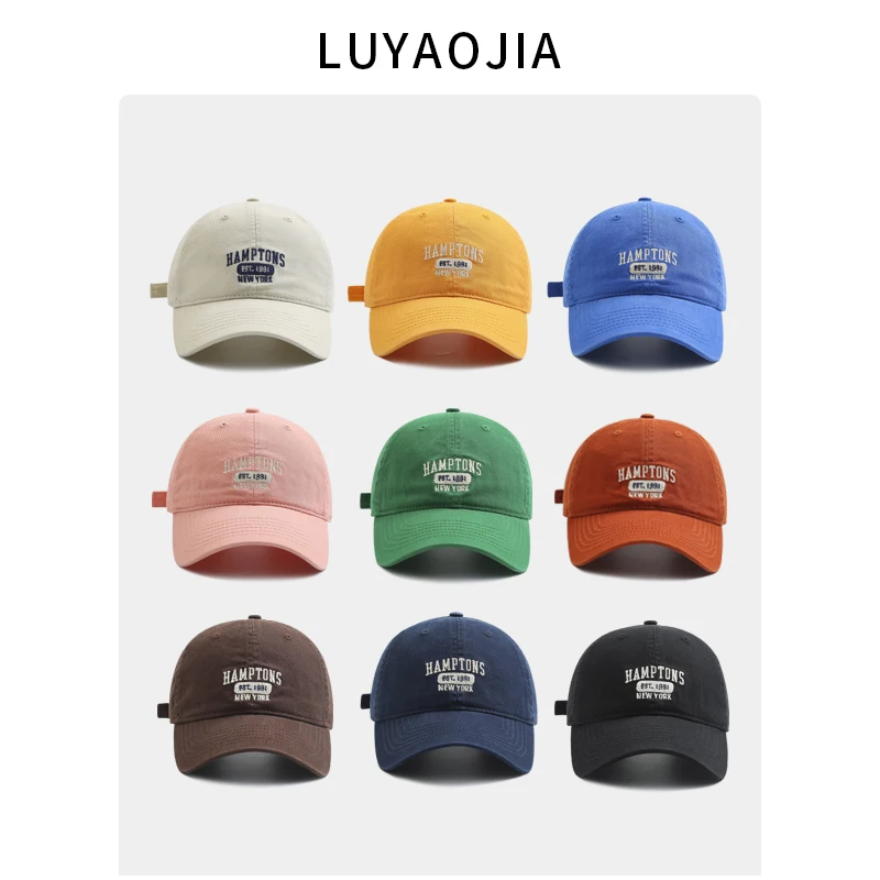 

Washed Soft Top Baseball Cap Women's Four Seasons Korean Style Embroidered Letters New Fashion All-Match Peaked Cap Ins