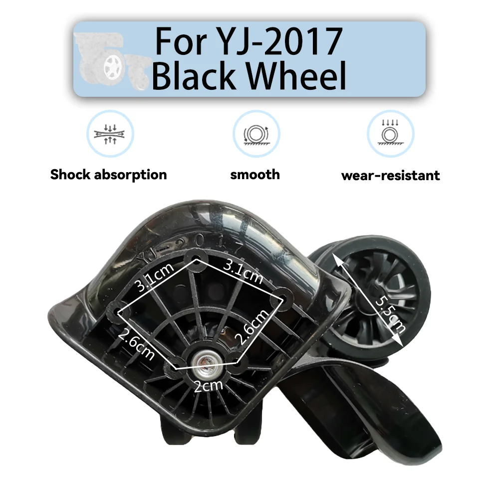 For YJ-2017 Black Universal Wheel Replacement Suitcase Rotating Smooth Silent Shock Absorbing Travel Accessories Wheels Casters