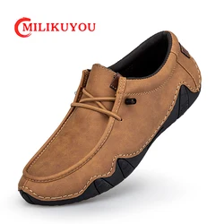 Mens Handmade Leather Shoes Loafers Light Driving Shoe Walking Comfortable Casual Shoes Men Sneakers Tenis Luxury Shoes 39-48