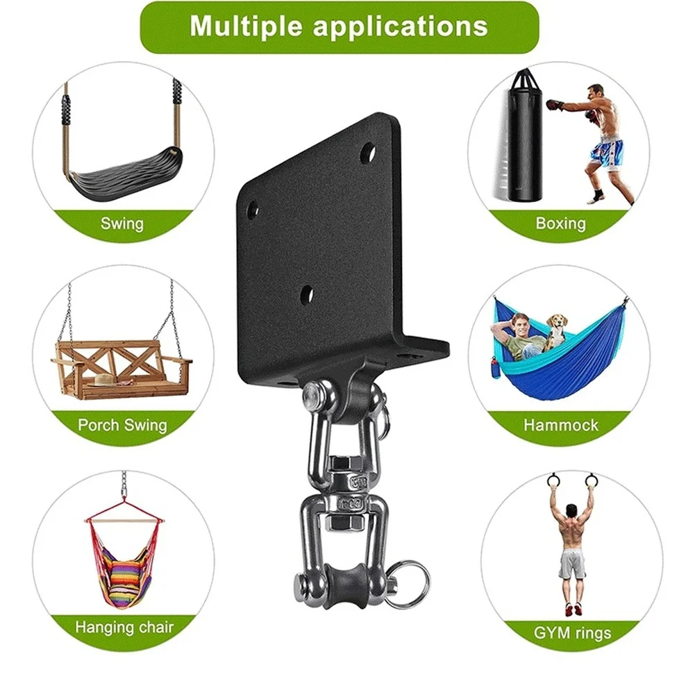 Carbon Steel Swivel Boxing Bag Hanger 360 Degree Rotation for Sandbag Stand Wall Mount Home Gym Garage 14x11x4cm