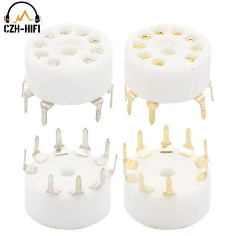 9Pin B9A Tube Socket PCB Mount B9A Ceramic Valve Socket For 12AX7 12AU7 ECC82 5670 E88CC ECC83 Vintage Amplifier DIY Project
