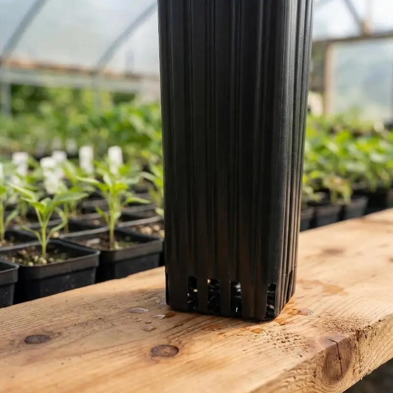 Plant Seedling Pots with Ventilation Plastic Deep Nursery Pots with Drainage Reusable Garden Planting Containers for Home Use