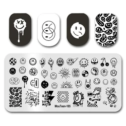 Art Nail Stamp MouTeen185 Mixed Smiling Face Nail Stamping Plates Manicure Set For Nail Art Stamper