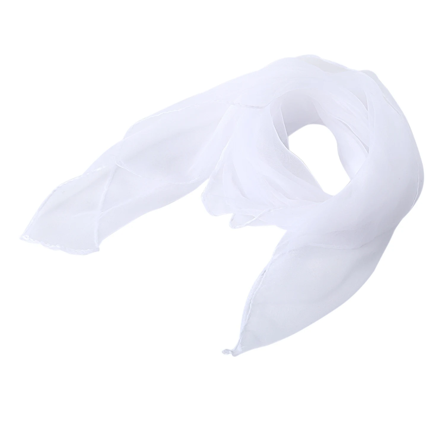 Foulard de Tête en Mousseline de Soie, Interrupteur Carré à la Mode, 70 cm x 70 cm (Blanc)