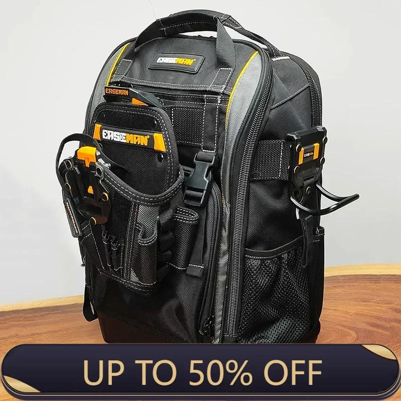 Waterproof Heavy-duty Thickened Tool Backpack Multifunctional Electrician Maintenance Tool Bag Quick Hanging Hardware Storage