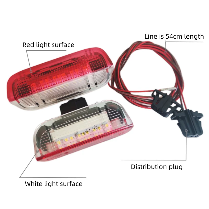 Cayenne EOS Scirocco Superb Alhambra용 LED 자동차 문짝 램프 조명, CANBUS 오류 없음, 흰색과 빨간색, 2 가지 이중 색상