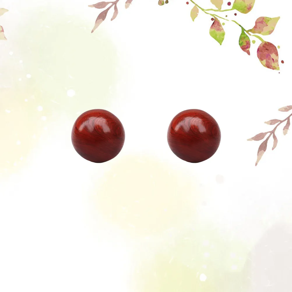 2 Piezas de Pelotas de Masaje de Madera de 6 cm para Ejercicios de Manos, Alivio del Estrés, Rotación Divertida, Terapia de Fitness, Mejora de la Destreza y Fuerza