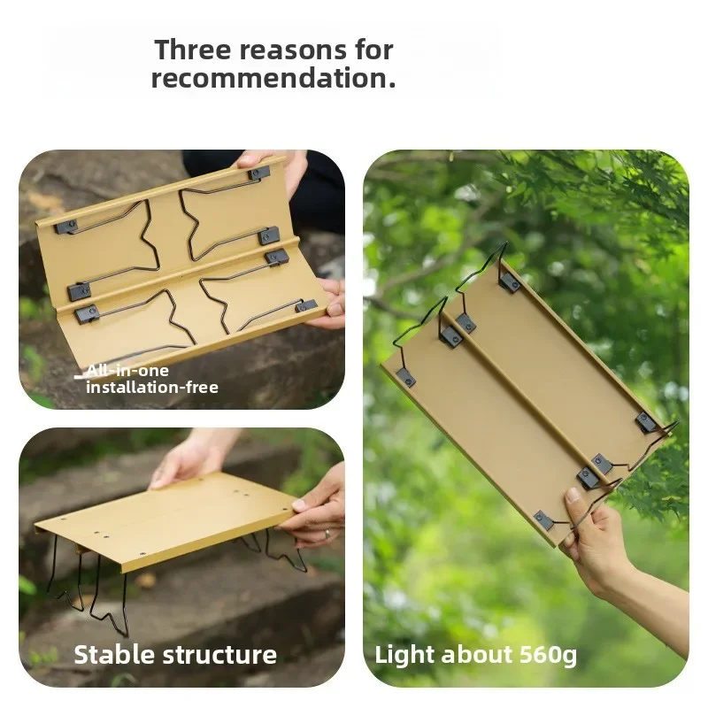 

Outdoor Lightweight Integrated Table, Aluminum Alloy Quick Open, Camping Picnic Portable Folding Backpack Table