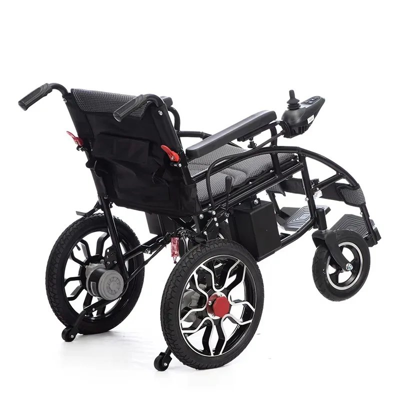 Nylon Sponge Cushion High-Power Manual Folding Electric Wheelchair Portable Disabled Electric Wheelchair