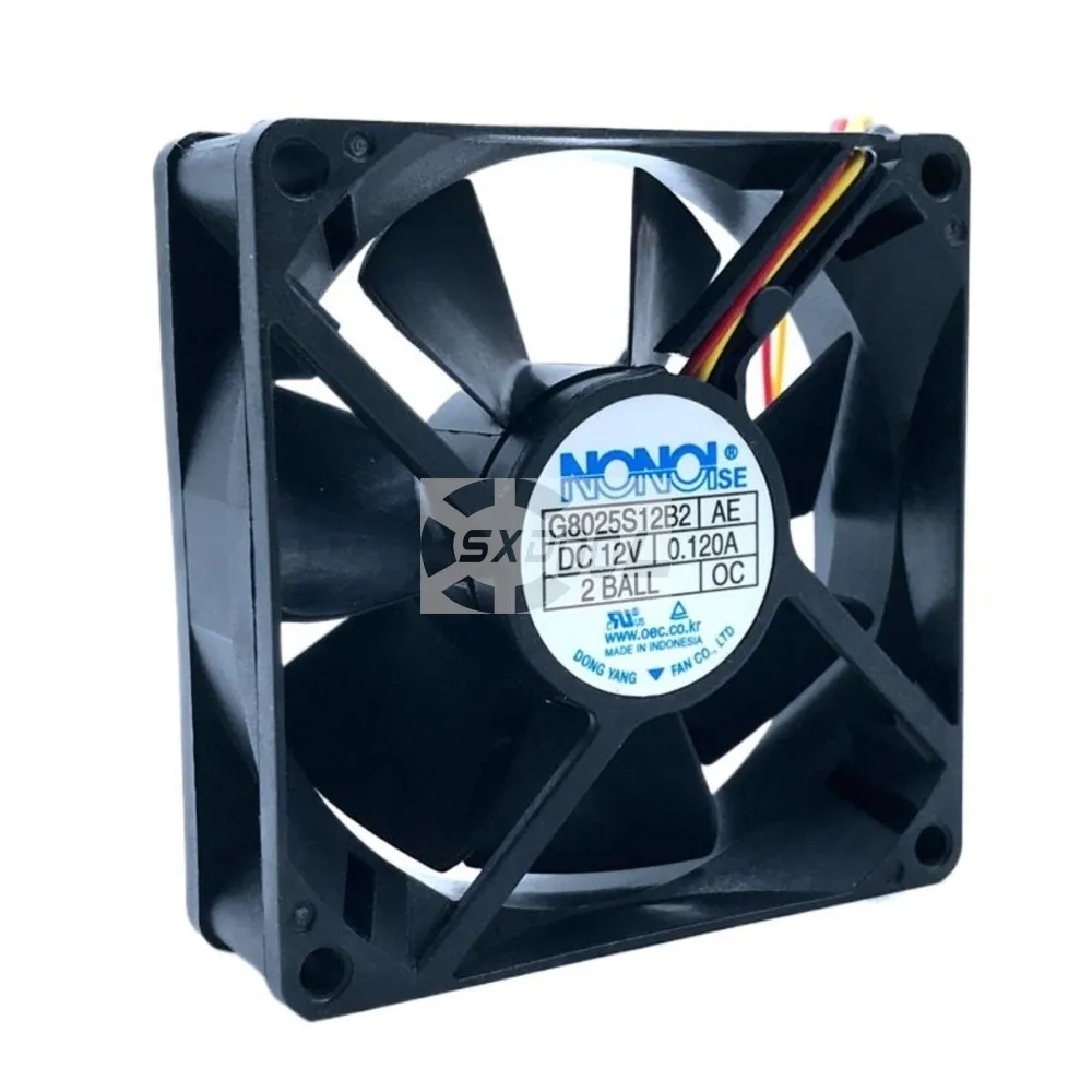 8cm Mute Fan G8025S12B2 80mm 12V 0.120A Cooling Fan, Quiet Operation, 80X25mm TV