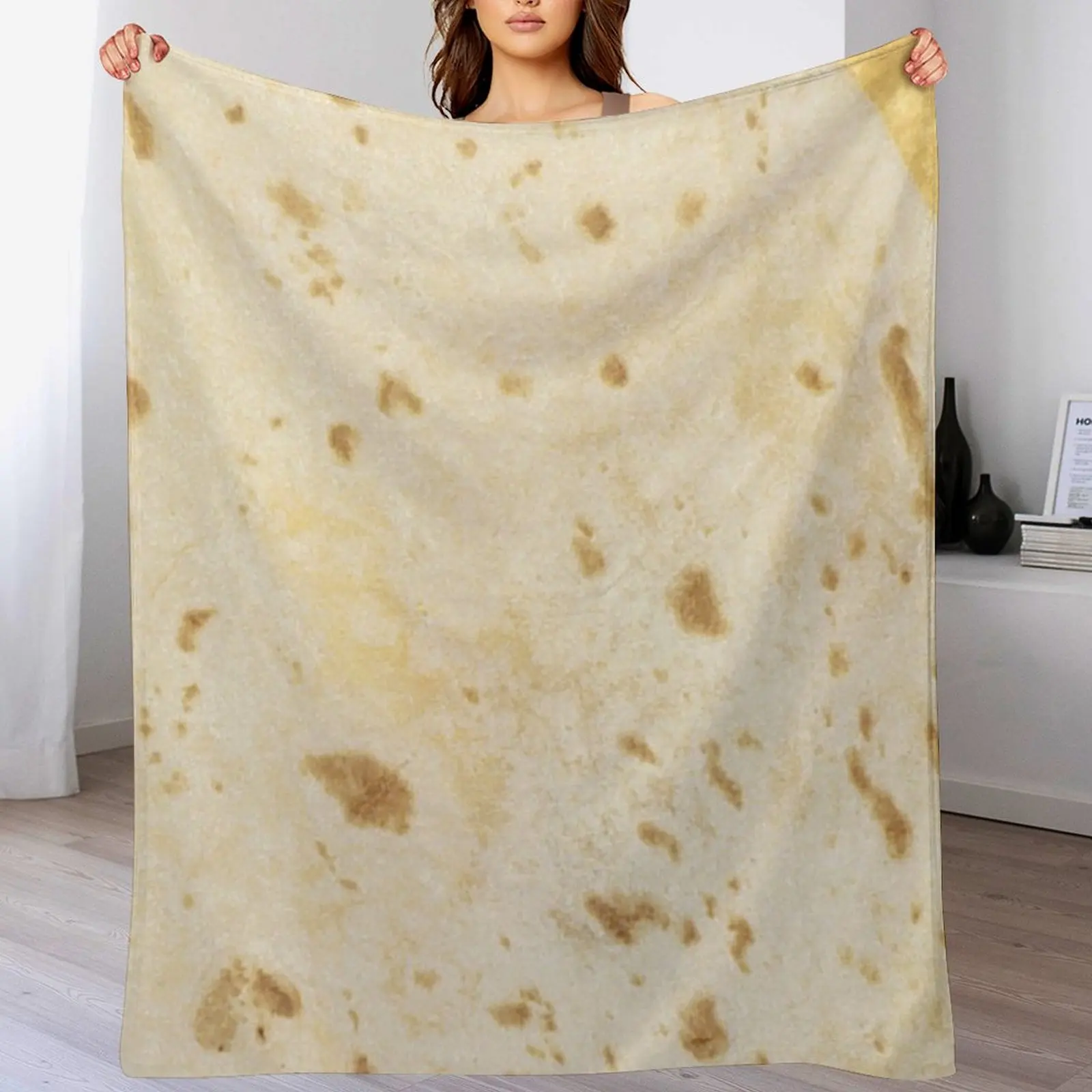 Flour Tortilla Burrito Taco Pattern Throw Blanket Thermals For Travel Soft Big Blankets