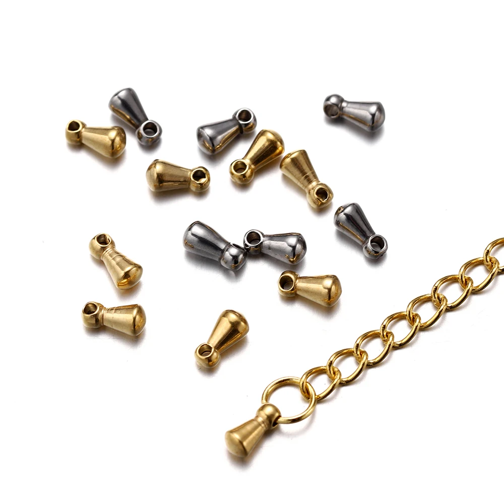 10/30pcs Edelstahl Wasser tropfen Anhänger End perlen Schwanz Extender Kette für DIY Schmuck machen Ergebnisse Zubehör