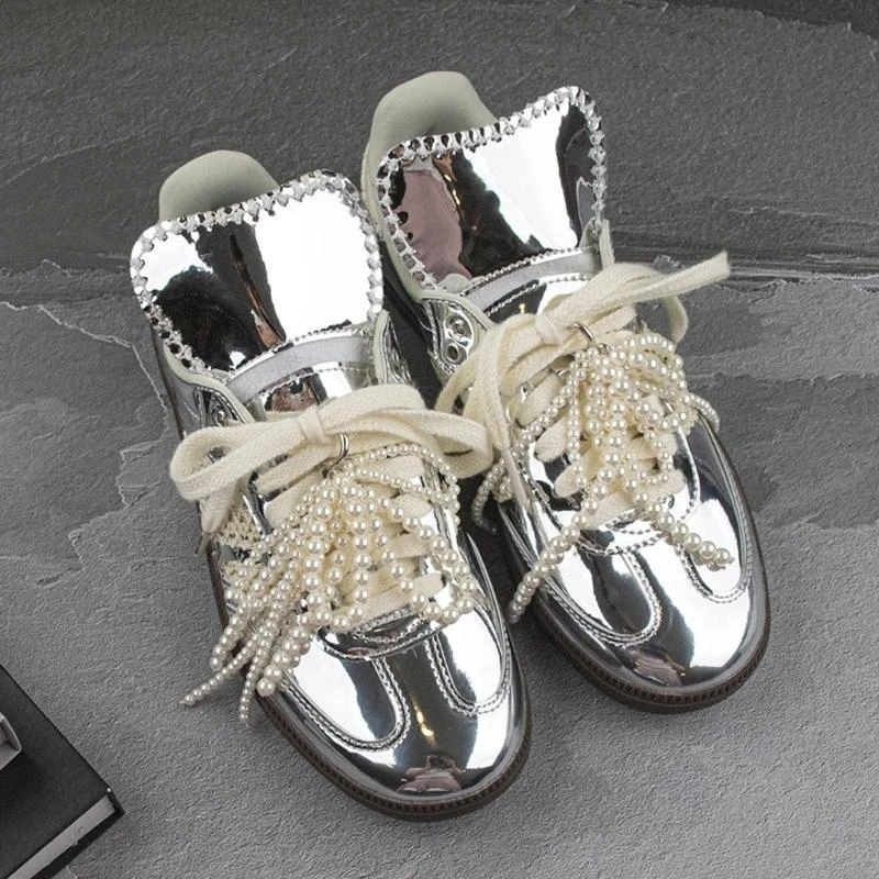 573B Sweet Pearls Beaded Bowknot Shoe Charm Sweet Shoe Charm Pendant Shoelaces Clip Decorative Pendant Gift for Women