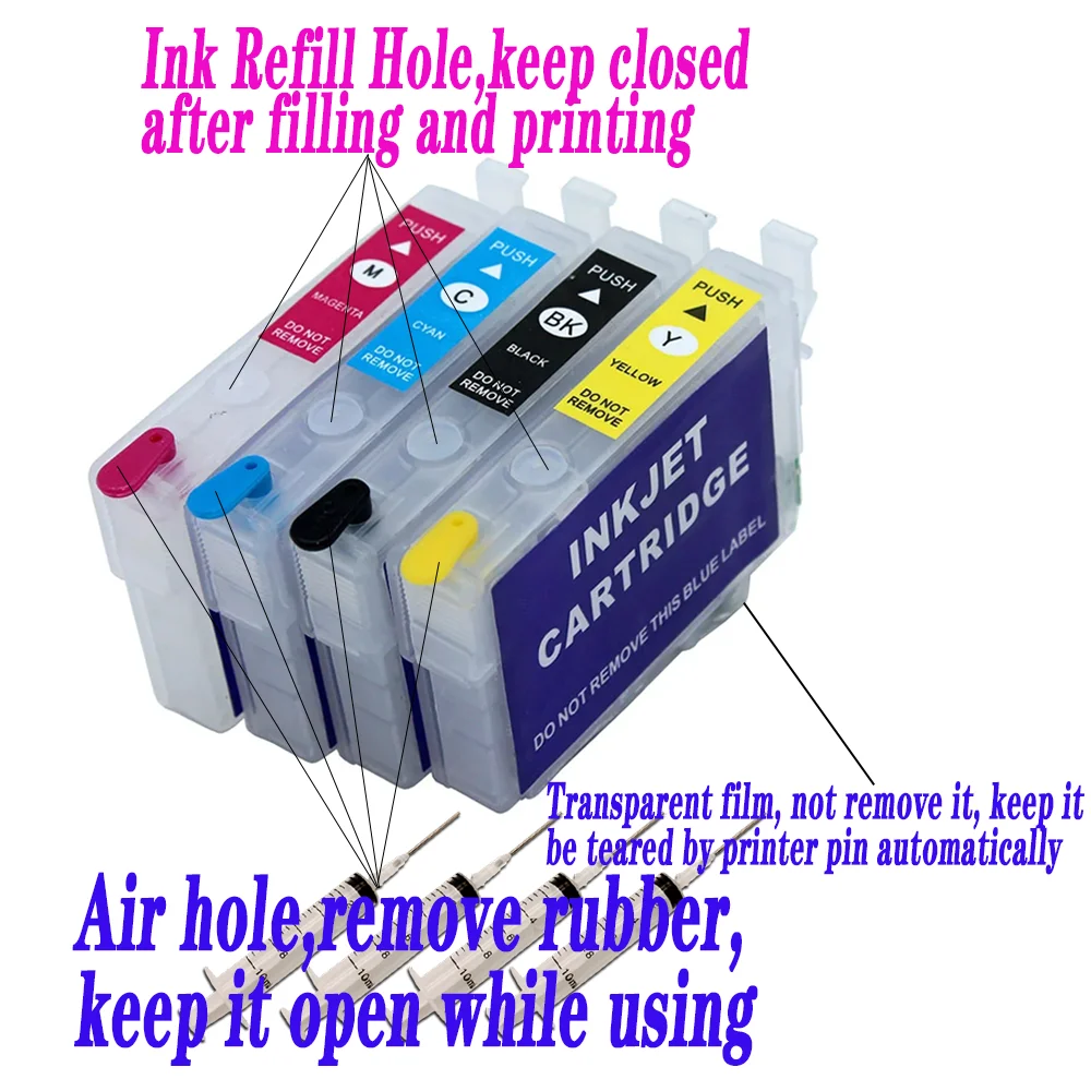 

T0711-T0714 Refill Ink Cartridge for Epson Stylus DX7450 DX8400 DX8450 DX9400F D78 D92 D120 S21 SX115 SX200 SX205 SX215 SX218