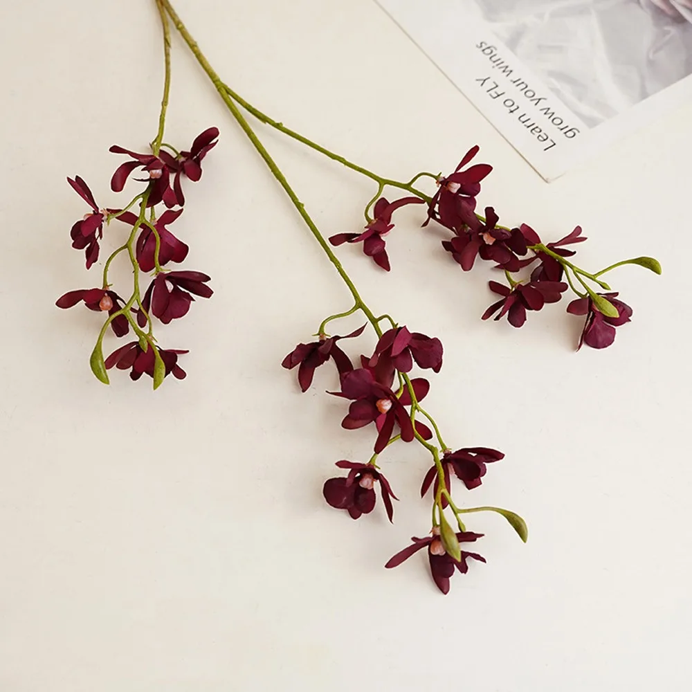 

3 Fork Artificial Papilio Orchid Realistic Real Touch Simulation Phalaenopsis Handmade Fake Flowers Wedding Decor