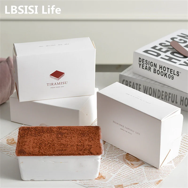 LBSISI Life 10pcs Mousse Cake Boxes For Tiramisu Melaleuca Soy Milk Packaging Dessert Baking Box Wedding Birthday Party Decor