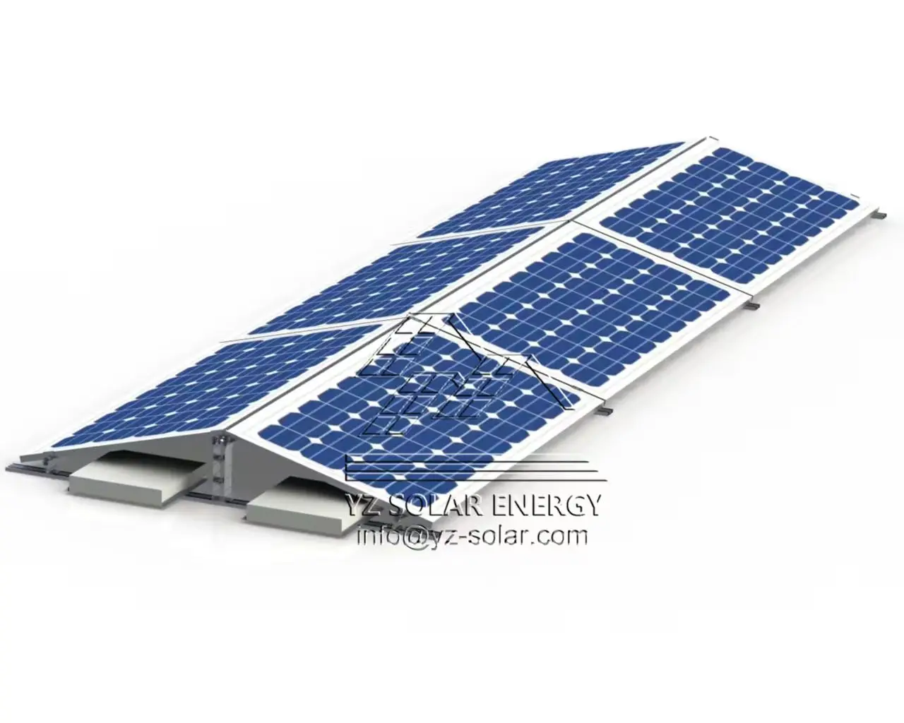 Aluminum Solar Panel Mounting Structure Flat Roof Ballasted System With Ball For Photovoltaic Installation - Detail 1