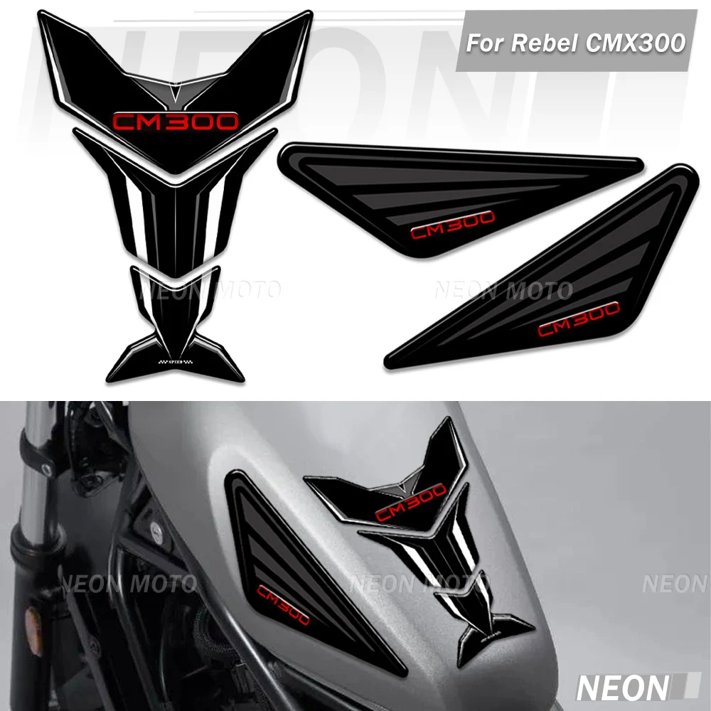 

Для HONDA Rebel CMX 300 CM300 Rebel 300 CMX CM 300 мотоциклетная накладка на бак, защита эмблемы, масло, колено ﻿ Набор наклеек