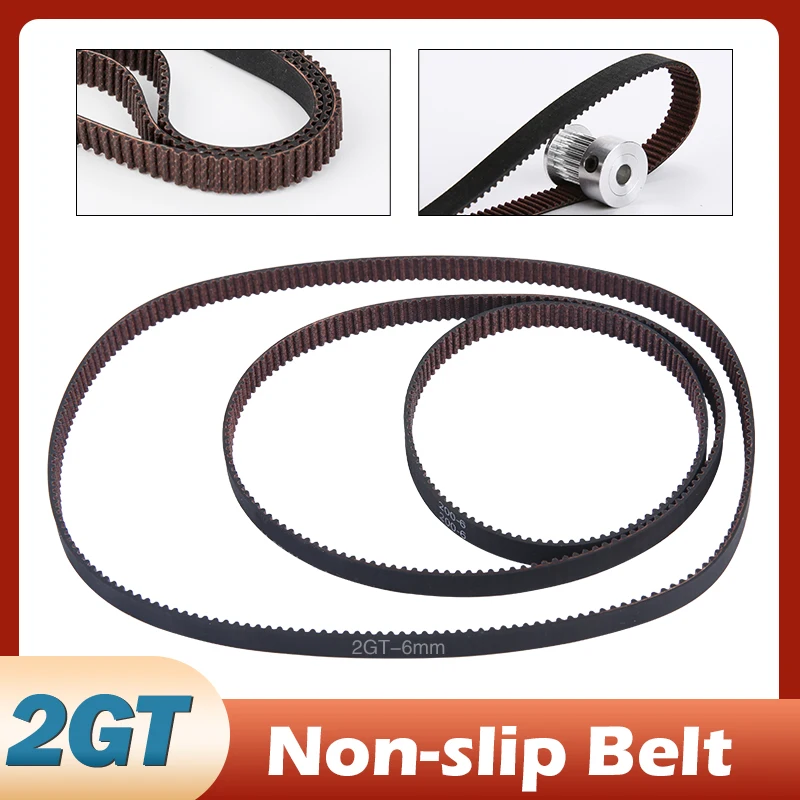 2GT 6mm Non-slip Closed Belt Pulley GT2 Closed Loop Timing Belt 3D Printer Length 200mm 280mm 300m 400mm Synchronous Wheel Belts