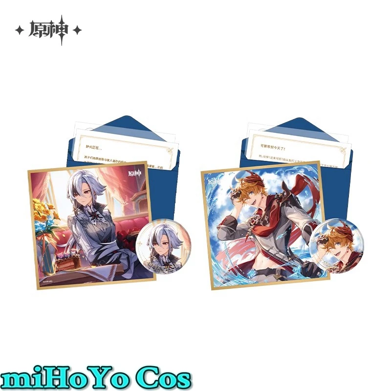 

[Genuine] Game Genshin Impact Tartaglia Arlecchino Cosplay Badge Paper Gift Box Set Anime Cartoon Collection Letter Halloween