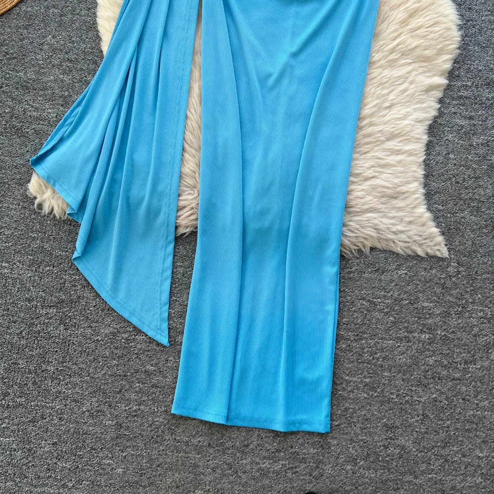 Chic vintage Sexy col oscillant licou fée vacances longue robe femmes Boho robe d'été robes de cérémonie