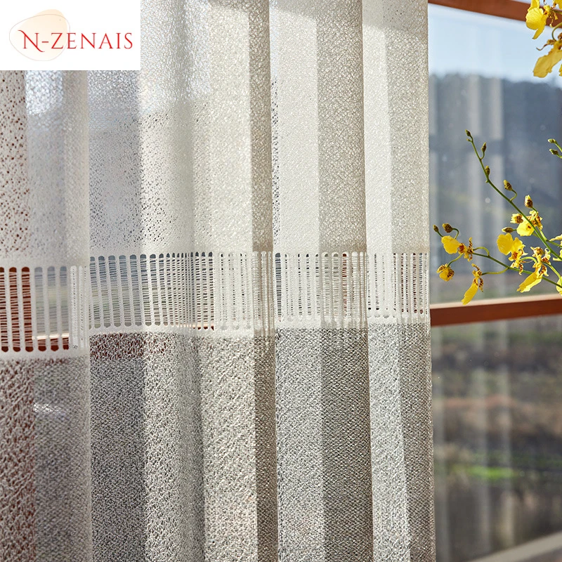 High-quality Curtains for Living Dining Room Bedroom Sense of Light Translucent Opaque Window Screen