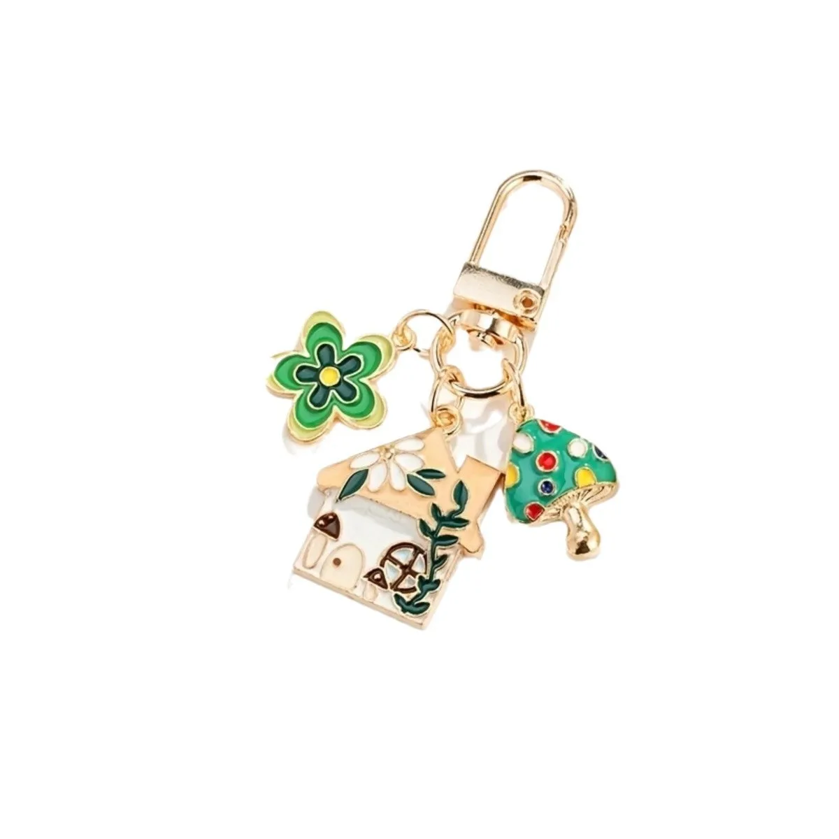 

1 шт. Mori пастораль милый грибной дом цветок кулон брелок сумка кулон масло капельное масло сплав брелок