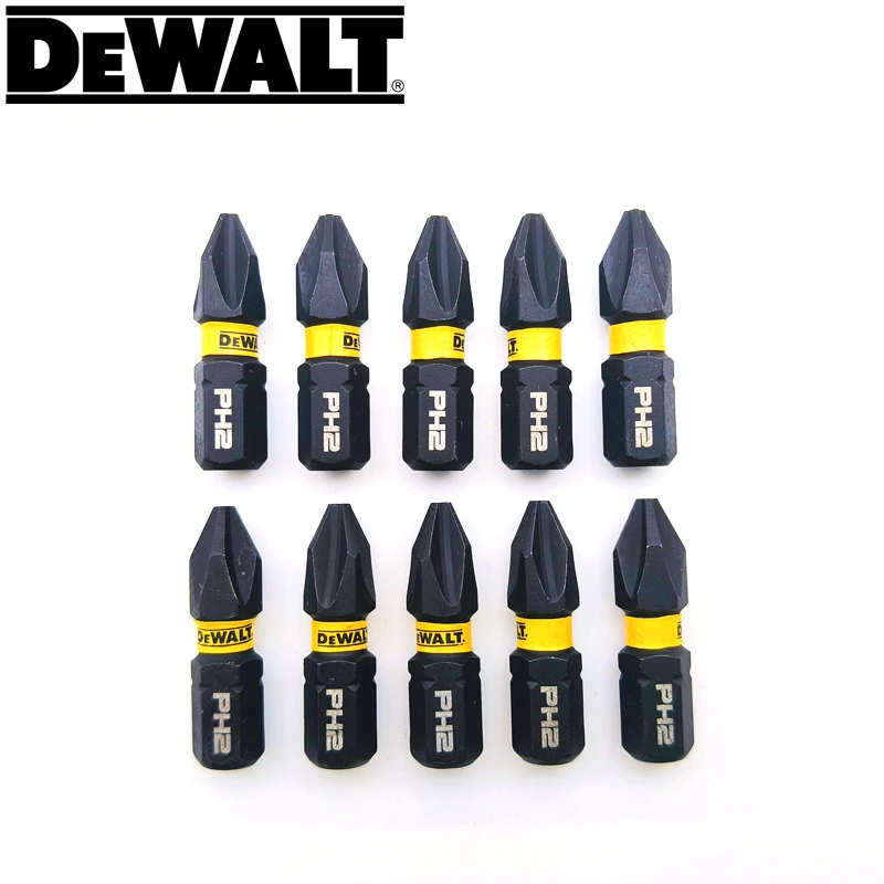 

DEWALT PH2 черные 25 мм крестообразные ударные сверла высокой твердости, специальная отвертка для электрика, 10 шт.