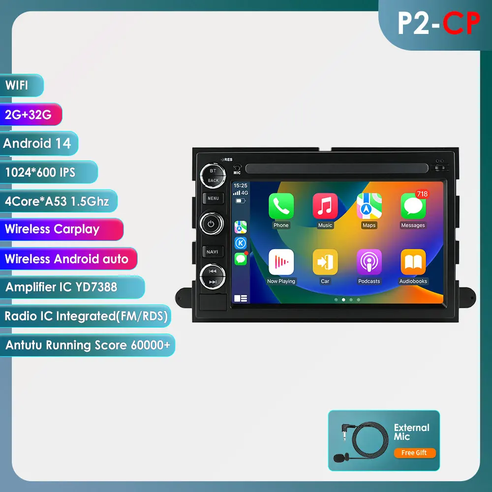4G-LTE Carplay autoradio voor Ford F150 F250 F350 500 Explorer Fusion Android Auto GPS multimediaspeler stereo BT SWC RDS DSP FM
