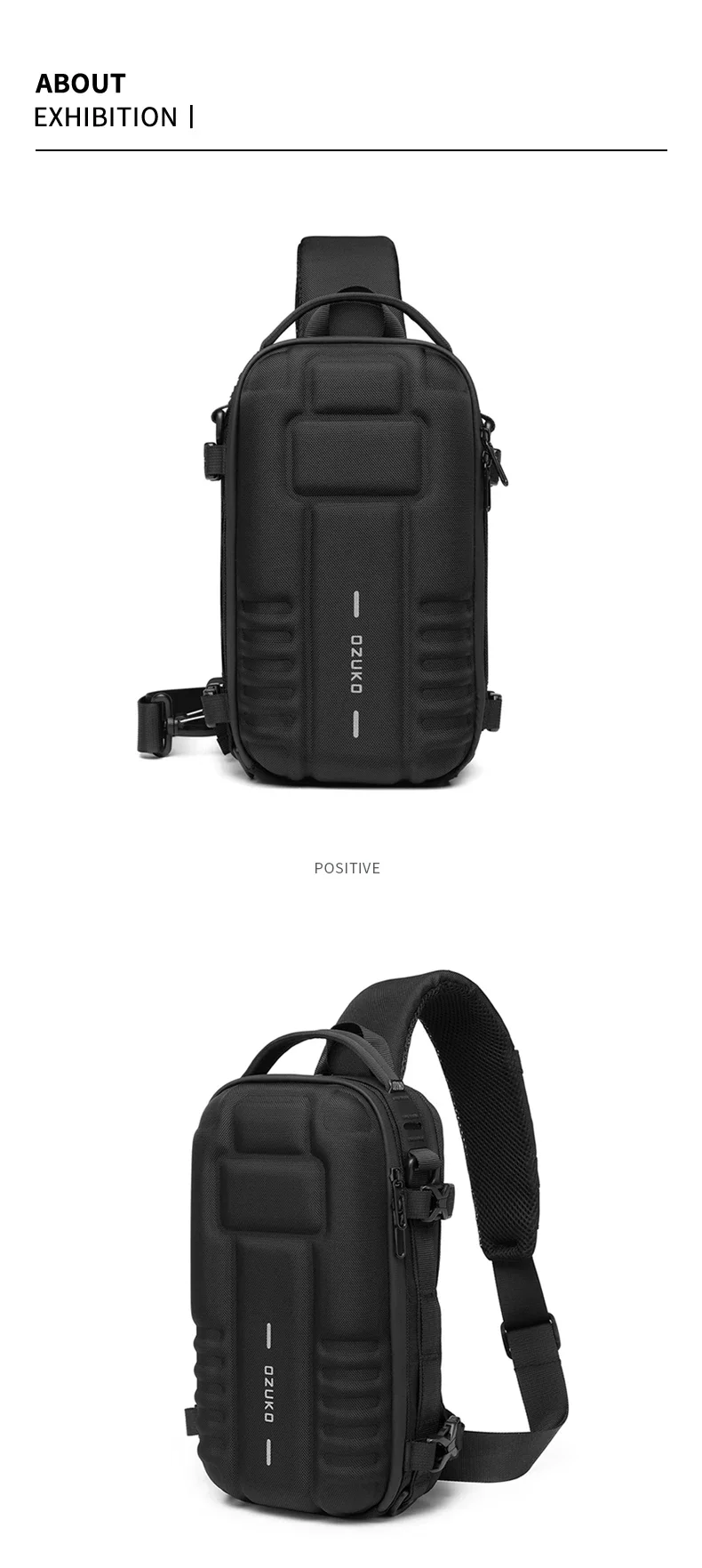 OZUKO Hard Shell Flex Bag Men Sports Shoulder Bag Multifunctional Large Capacity Waterproof High Quality Outdoor Tactical Bag